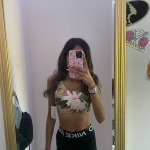 Old Navy Women's Floral Sports Bra - Green